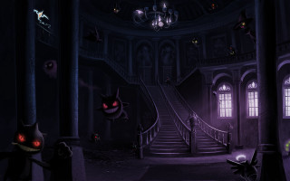 Creepy room staircase cat corner 2 - andreas rocha free wallpaper for desktop