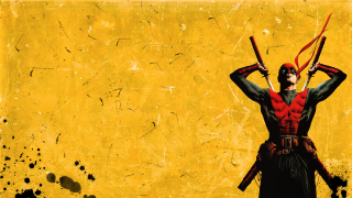 Man two swords yellow wall - a yellow wall free wallpaper for desktop