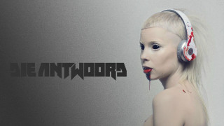 Woman headphones red white band - headphone free wallpaper