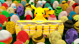 Pokemon eggs colorful crowd people - a pikachu free wallpaper