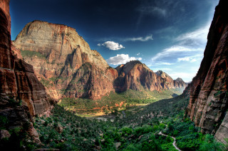 Scenic valley mountains river foreground - a scenic view of a valley free wallpaper for desktop