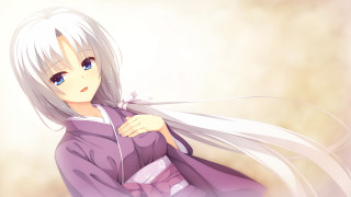 White haired woman purple kimono - a purple outfit free wallpaper