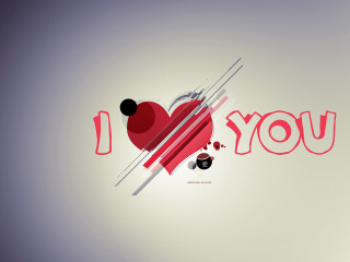 Red heart i love you - a word free wallpaper