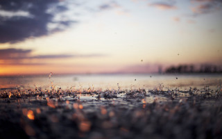 Beach sunset water droplets sand - anthony s waters free wallpaper