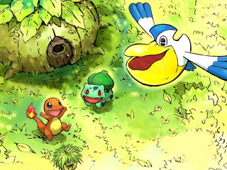 Cartoon bird forest birdhouse background - classical realism free wallpaper for desktop