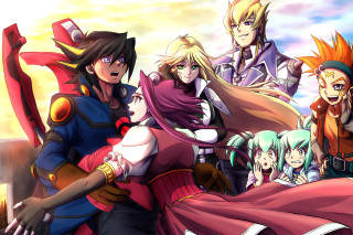 Anime characters sunset sky clouds 2 - cloud and a sky background free wallpaper