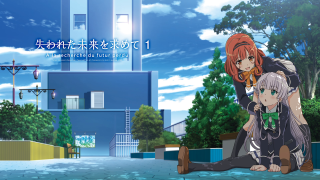 Anime girl sitting man standing - aguri uchida free wallpaper