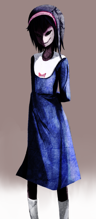 Girl blue dress boots pink - art nouveau free wallpaper for mobile