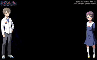 Anime couple characters black background 2 - a black background behind them free wallpaper for desktop