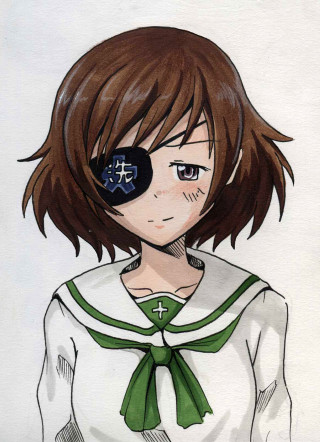 Girl green tie white shirt - her forehead free wallpaper for mobile