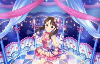 Pink girl rococo hologram starry - curtain free wallpaper