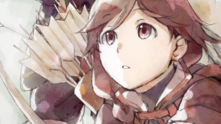 Girl bow sword bird shoulder - her hand and a bird free wallpaper