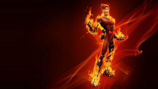 Man red yellow suit flames - flame free wallpaper for desktop