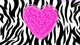 Pink heart zebra print border - a pop art painting free wallpaper for desktop
