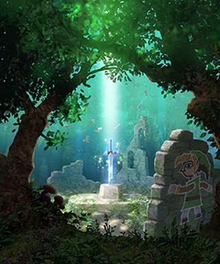 Cartoon forest person light shining - the middle of the forest free wallpaper