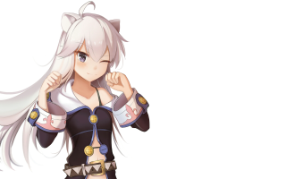 White haired cat eared sword - maya free wallpaper