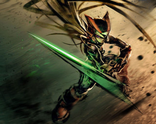 Man armor green sword light - a man in armor holding free wallpaper