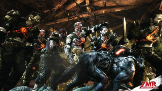 Zombies dark room dog man - a group of zombies free wallpaper