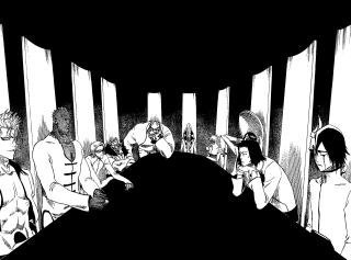 Black white drawing group people 3 - a black curtain free wallpaper