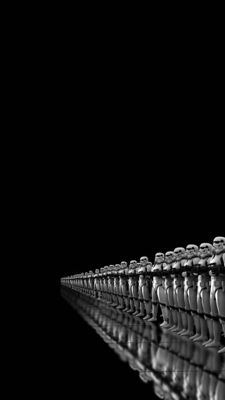 White chairs black surface reflection - video art free wallpaper for mobile