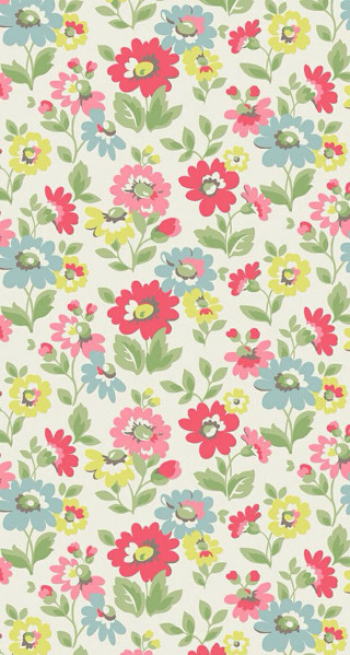 Flowery pattern multicolored flowers leaves - free flowers wallpaper for mobile