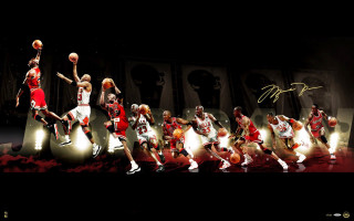 Basketball players line ball autographed 2 - a ball in the air free wallpaper