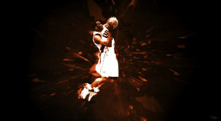 Basketball player air ball hand - rim light free wallpaper