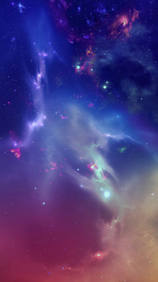 Colorful sky stars bright blue 2 - a few star free wallpaper for mobile