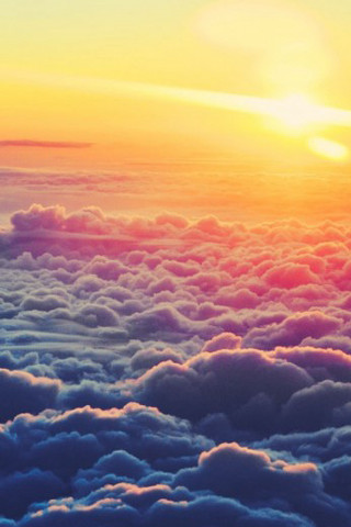 Sunset clouds plane flying sky - eiq free wallpaper for mobile