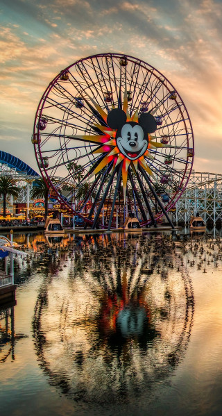 Ferris wheel mickey mouse face - magical realism free wallpaper for mobile