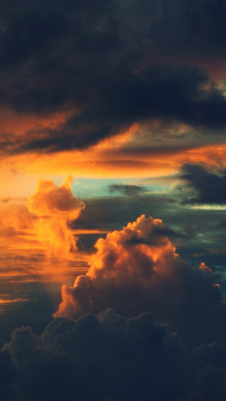 Plane flying cloudy sky sunset - free sunset wallpaper for mobile