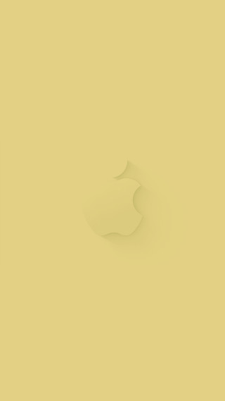 Yellow apple logo yellow background - free minimalism wallpaper for mobile