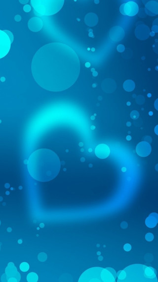 Blue background bubbles heart side - claire dalby free wallpaper for mobile