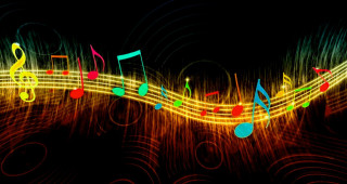 Colorful music note black background 2 - musical note free wallpaper
