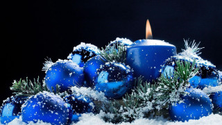 Candle blue holder snow pine - a candle free wallpaper for desktop