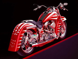 Red white motorcycle display black - airbrush free wallpaper