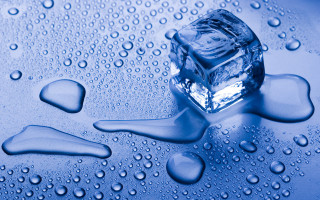 Ice cube water drops blue - water drop free wallpaper