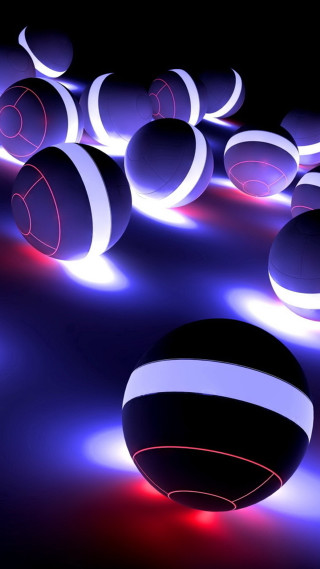 Group balls lights black background - kinetic free wallpaper for mobile