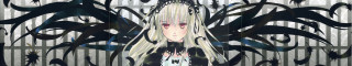 Gothic elfin silverhair redeyes lolita - striped free wallpaper