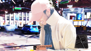 Pink hat man city street - free aesthetic wallpaper