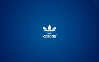 Blue background white adidas logo 7 - artist free wallpaper for desktop