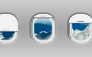 Three windows clouds sky viewing - cut free wallpaper