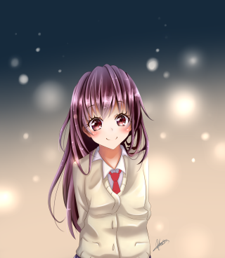 Girl long hair snow anime - her hip free wallpaper for tablet