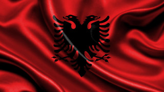 Black eagle red background black - edi rama free wallpaper