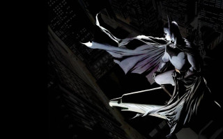 Batman flying city night cape - a batman free wallpaper