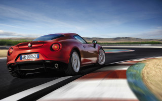 Red sports car driving race - path free wallpaper