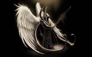 White angel sword wings black - a white angel free wallpaper for desktop