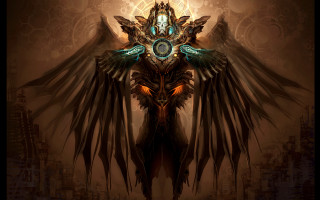 Winged creature clock forehead wings - creature free wallpaper for desktop