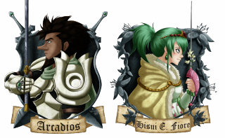 Cartoon characters swords armor back - two cartoon character free wallpaper