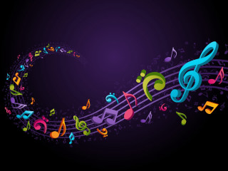Colorful musical note notes purple - musical free wallpaper for desktop